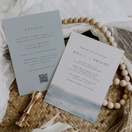 Low Tide Double Sided Modern Coastal Wedding Kaart