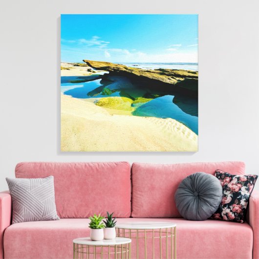 Low tide rocky ocean floor Canvas  (Insitu (Woonkamer))