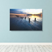 Low Tide Sunset - Mississippi Golfkust Canvas Afdruk (Insitu (Houten vloer))