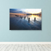 Low Tide Sunset - Mississippi Golfkust Canvas Afdruk (Insitu (Houten vloer))