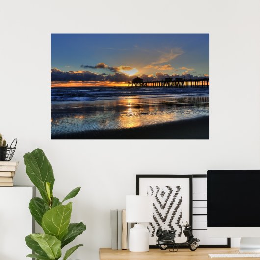 Low Tide Sunset Poster (Thuiskantoor)
