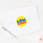 Low Vision - blue and pink on yellow background Ronde Sticker (Envelop)