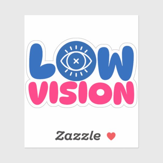 Low Vision - blue and pink Sticker (Vel)