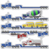 Lowboy Aanhangwagen Zware vrachtwagen Stickers (Voorkant)