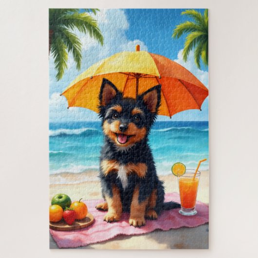 Lowchen Beach Relax Scene Legpuzzel (Verticaal)