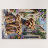 Lowchen Binnenplaats Tuin Kunst Legpuzzel (Horizontaal)