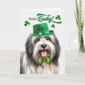 Lowchen Dog Feelin' Lucky St Patrick's Day Feestdagen Kaart (Voorkant)