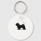 Lowchen Dog � Halloween Moon Silhouette Classic T- Sleutelhanger (Voorkant)