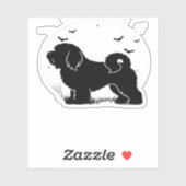 Lowchen Dog � Halloween Moon Silhouette Classic T- Sticker (Vel)