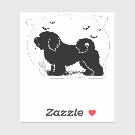 Lowchen Dog � Halloween Moon Silhouette Classic T- Sticker (Vel)