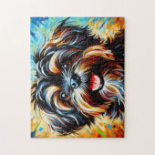 Lowchen Dog Portrait Acryl Art Print Hondenliefheb Legpuzzel (Verticaal)