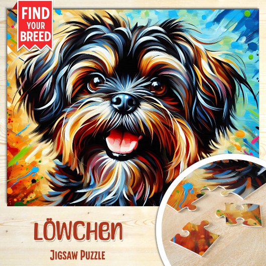 Lowchen Dog Portrait Acryl Art Print Hondenliefheb Legpuzzel