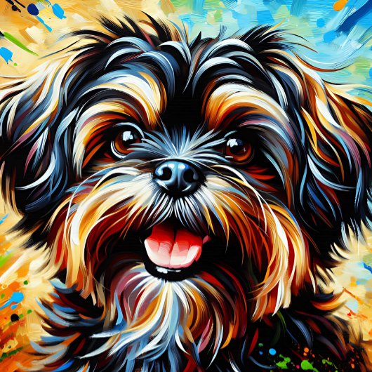 Lowchen Dog Portrait Acryl Art Print Hondenliefheb Legpuzzel