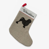 Lowchen Dog Silhouette Gepersonaliseerde Vakantie Kleine Kerstsok (Voorkant (Hangend))