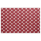 Lowchen Dog Silhouettes Red en White Patterned Stof (Fat Quarter)