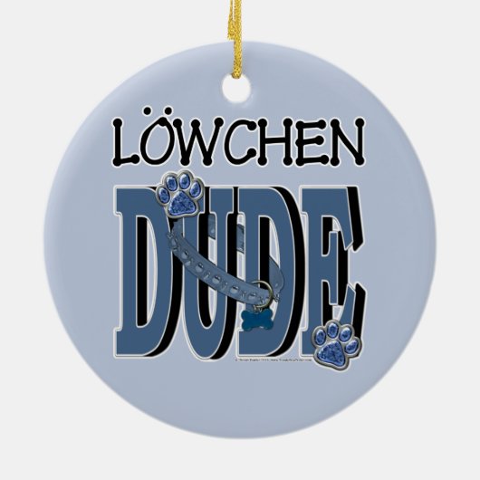 Lowchen DUDE Keramisch Ornament (Achterkant)