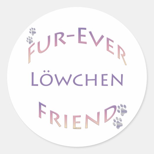 Löwchen Furever Ronde Sticker (Voorkant)