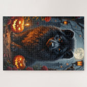 Lowchen gotische Halloween-portretkunst Legpuzzel (Horizontaal)