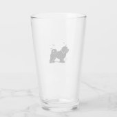 Lowchen-hond � Halloween-maan Silhouette Klassiek  Glas (Achterkant)
