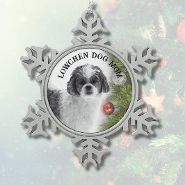 Lowchen-hond Moeder Tin Sneeuwvlok Ornament