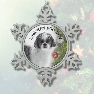 Lowchen-hond Moeder Tin Sneeuwvlok Ornament