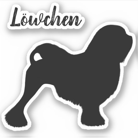 Lowchen Hond Silhouet Vinyl Decal Sticker (Voorkant)
