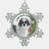 Lowchen Hond Vader Tin Sneeuwvlok Ornament (Voorkant)