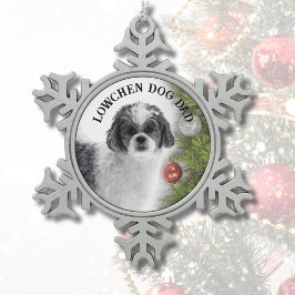 Lowchen Hond Vader Tin Sneeuwvlok Ornament