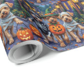 Lowchen Honden Trick-or-Treating Halloween Kostuum Cadeaupapier (Rol Hoek)