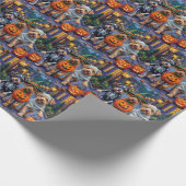 Lowchen Honden Trick-or-Treating Halloween Kostuum Cadeaupapier (Hoek)