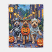 Lowchen Honden Trick-or-Treating Halloween Kostuum Fleece Deken (Voorkant)