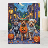 Lowchen Honden Trick-or-Treating Halloween Kostuum Kaart (Voorkant)