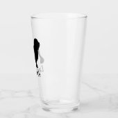 Lowchen hondensilhouet gepersonaliseerd Drink glas (Links)