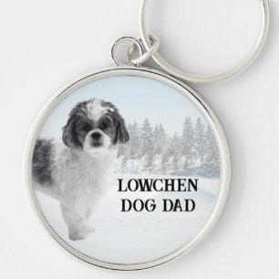 Lowchen-hondvader-winterscène Sleutelhanger