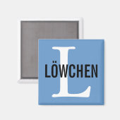 Löwchen Ras Monogram Ontwerp Magneet (Voorkant / Achterkant)