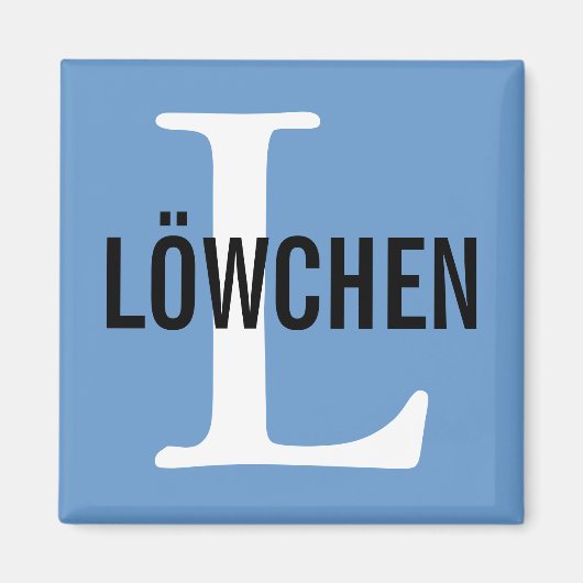 Löwchen Ras Monogram Ontwerp Magneet (Voorkant)