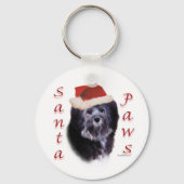 Lowchen Santa Paws Sleutelhanger (Voorkant)