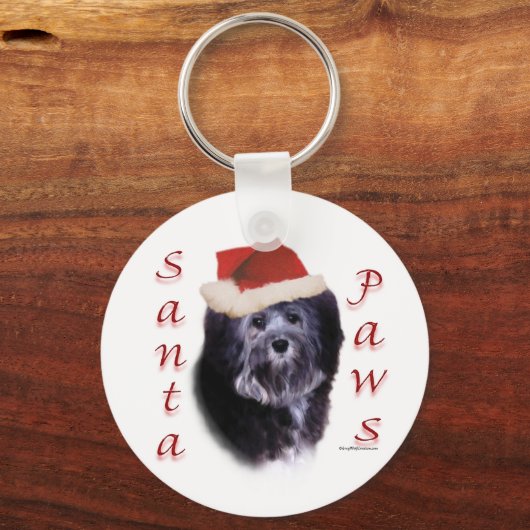 Lowchen Santa Paws Sleutelhanger (Achterkant)