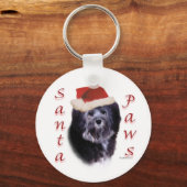 Lowchen Santa Paws Sleutelhanger (Voorkant)