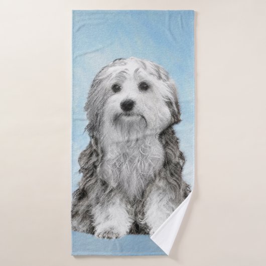 Lowchen schilderen - Kute Original Dog Art Bad Handdoek (Badhanddoek)