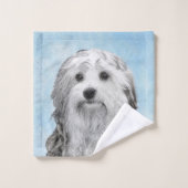 Lowchen schilderen - Kute Original Dog Art Bad Handdoek (Wasdoekje)