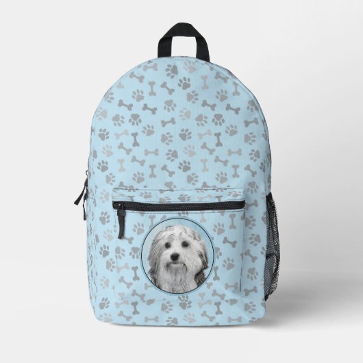 Lowchen schilderen - Kute Original Dog Art Bedrukte Rugzak (Voorkant)