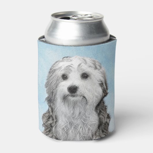 Lowchen schilderen - Kute Original Dog Art Blikjeskoeler (Blikje Voorkant)