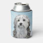 Lowchen schilderen - Kute Original Dog Art Blikjeskoeler (Blikje Achterkant)