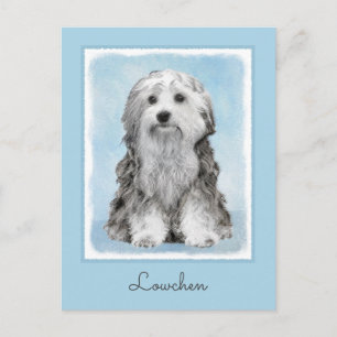 Lowchen schilderen - Kute Original Dog Art Briefkaart