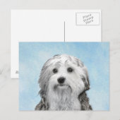 Lowchen schilderen - Kute Original Dog Art Briefkaart (Voorkant / Achterkant)