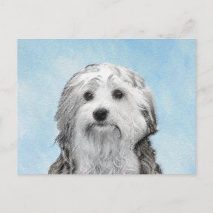 Lowchen schilderen - Kute Original Dog Art Briefkaart
