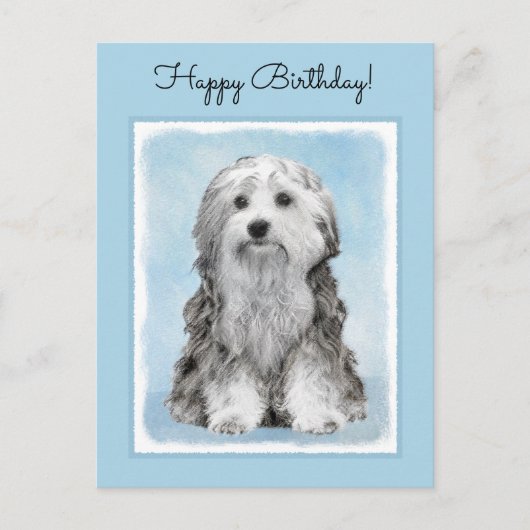 Lowchen schilderen - Kute Original Dog Art Briefkaart (Voorkant)