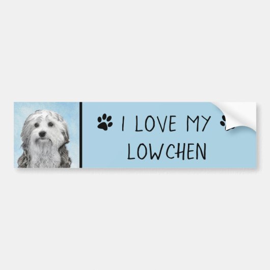 Lowchen schilderen - Kute Original Dog Art Bumpersticker (Voorkant)