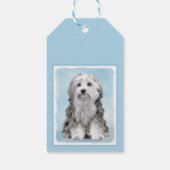 Lowchen schilderen - Kute Original Dog Art Cadeaulabel (Achterkant)